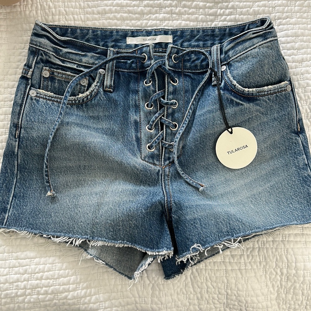 Tularosa Lace Up Jean Shorts NWT